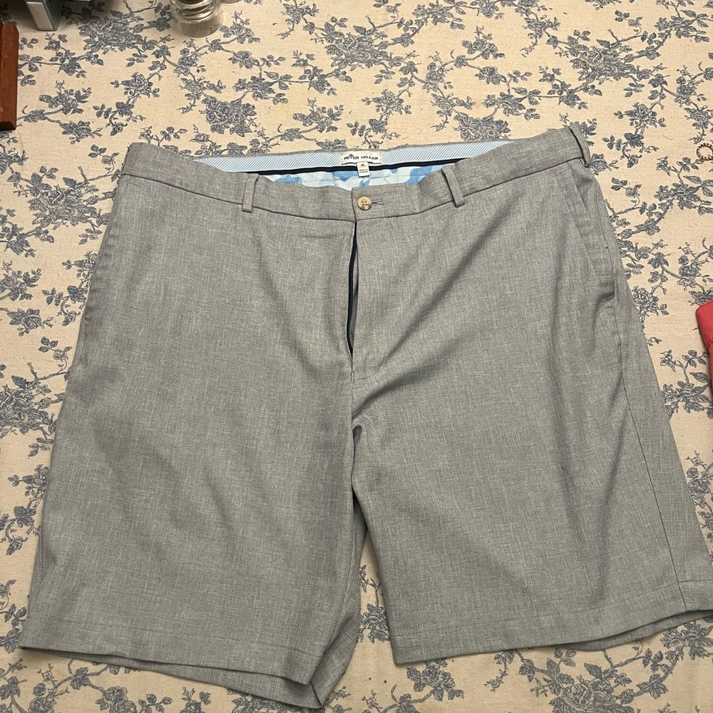 Peter Millar Light Gray Men's Flat Front Shorts
